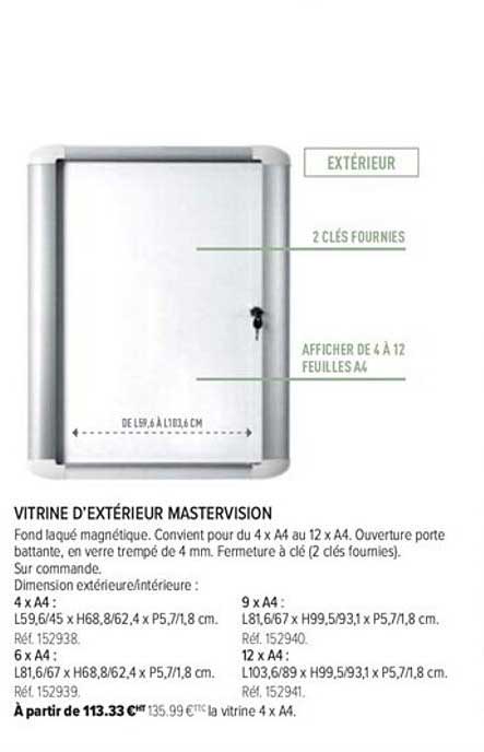 vitrine d'extérieur mastervision