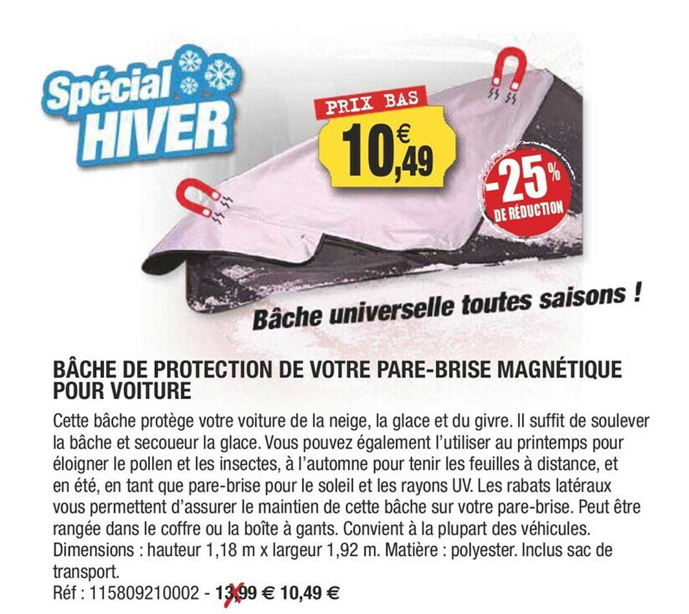 bâche de protection de votre pare-brise magnétique pour voiture