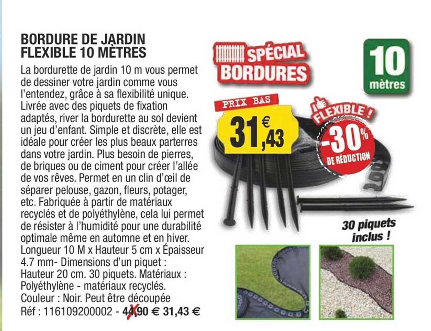 bordure de jardin flexible 10 mètres