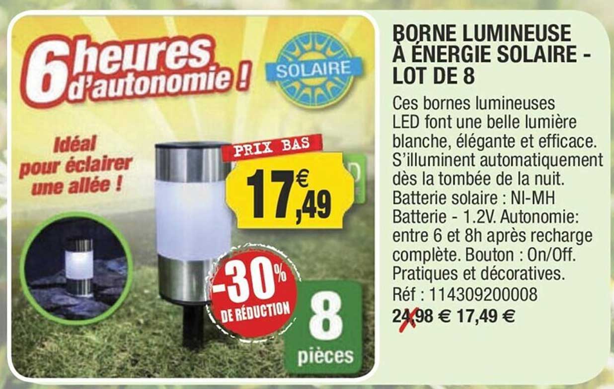 Borne Lumineuse à énergie Solaire - Lot De 8