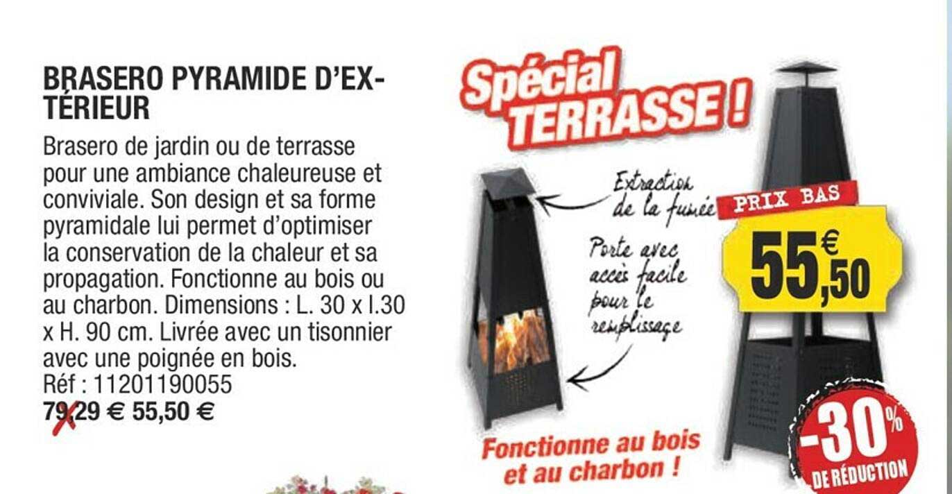 brasero pyramide d'extérieur