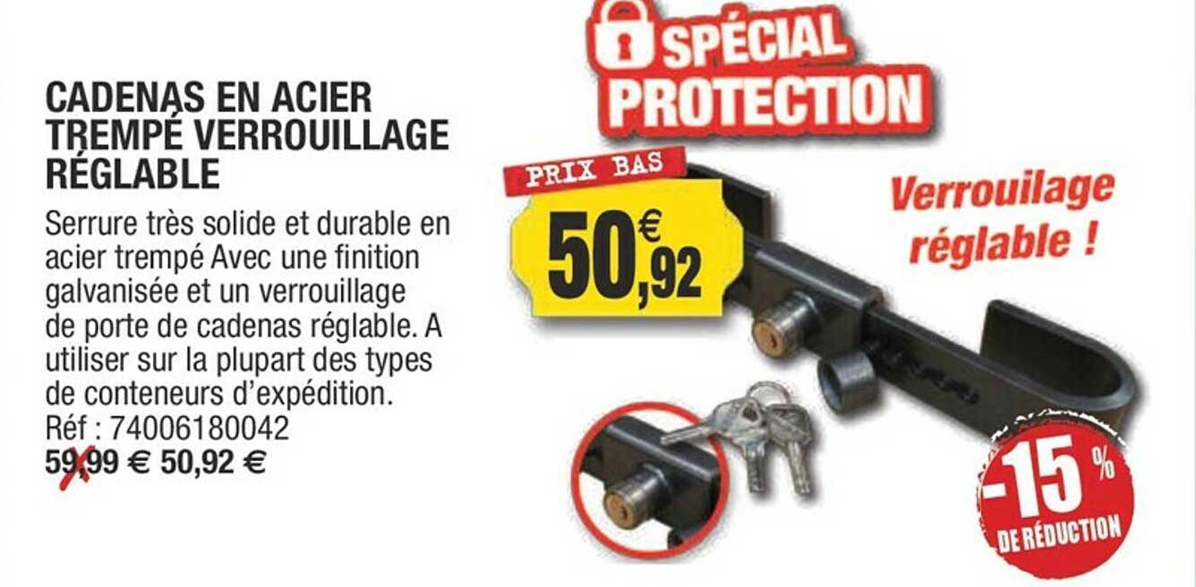Cadenas En Acier Trempé Verrouillage Réglable