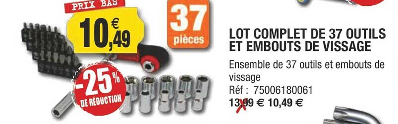 lot complet de 37 outils et embouts de vissage
