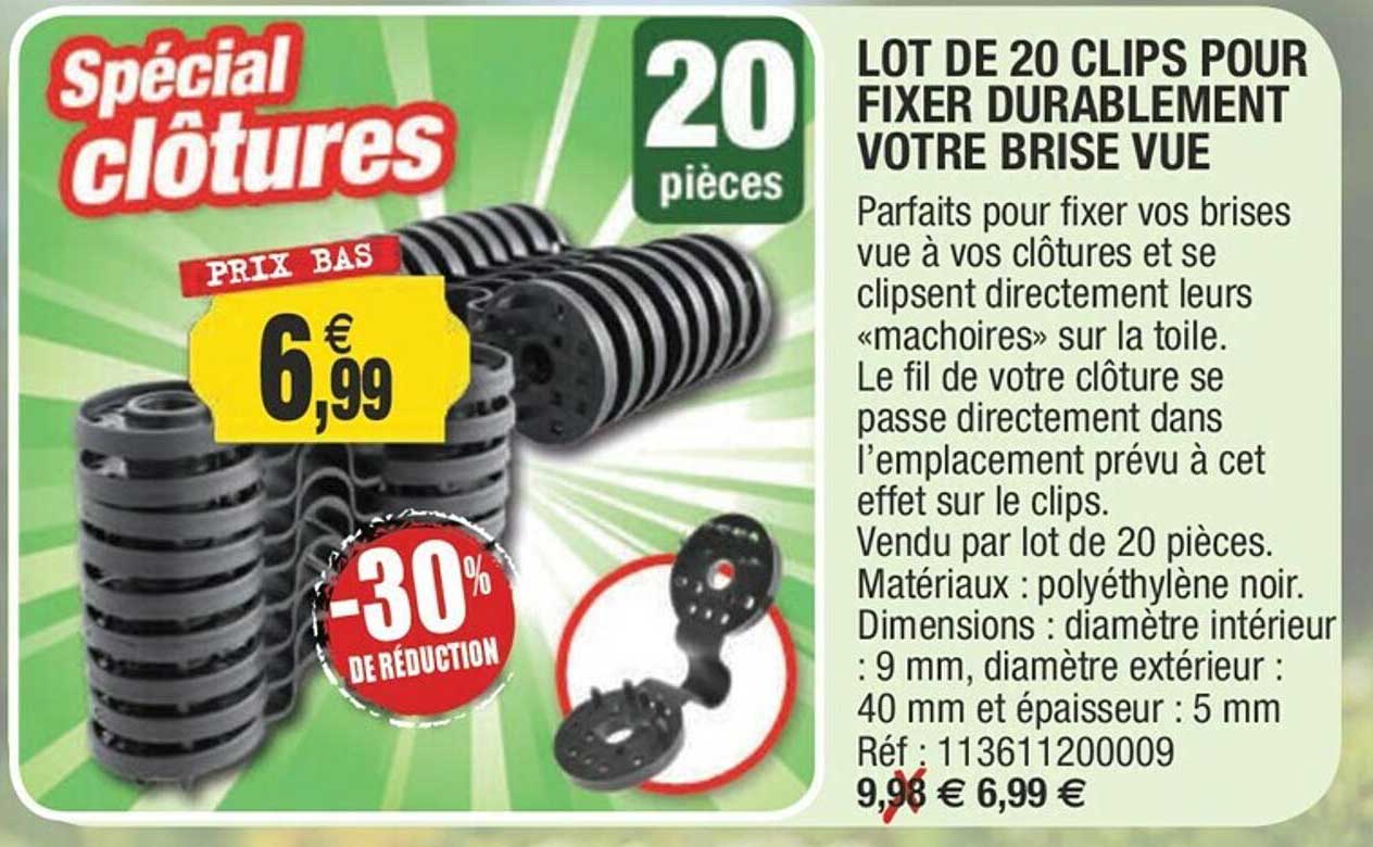 lot de 20 clips pour fixer durablement votre brise vue
