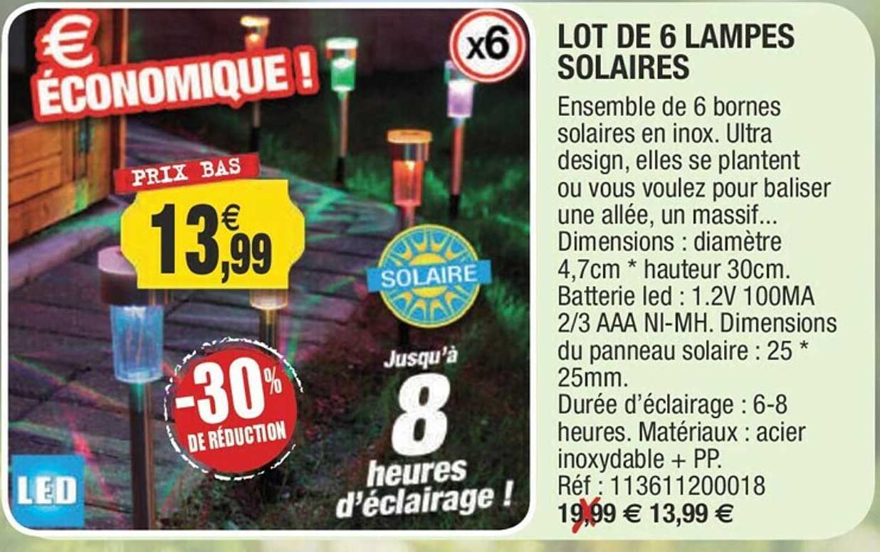 lot de 6 lampes solaires