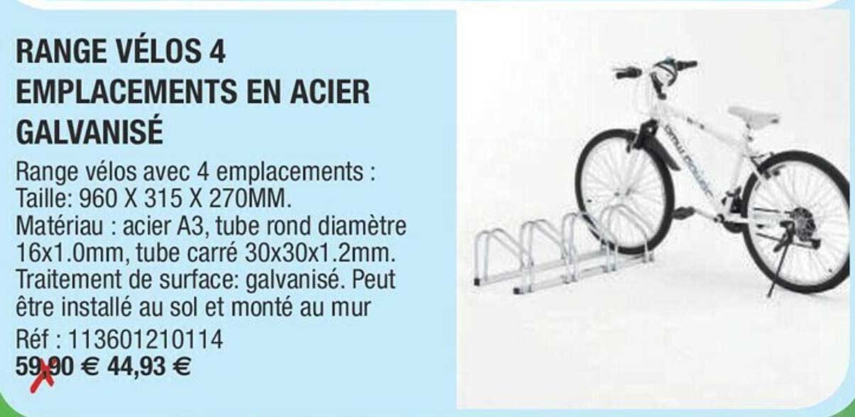 range vélos 4 emplacements en acier galvanisé