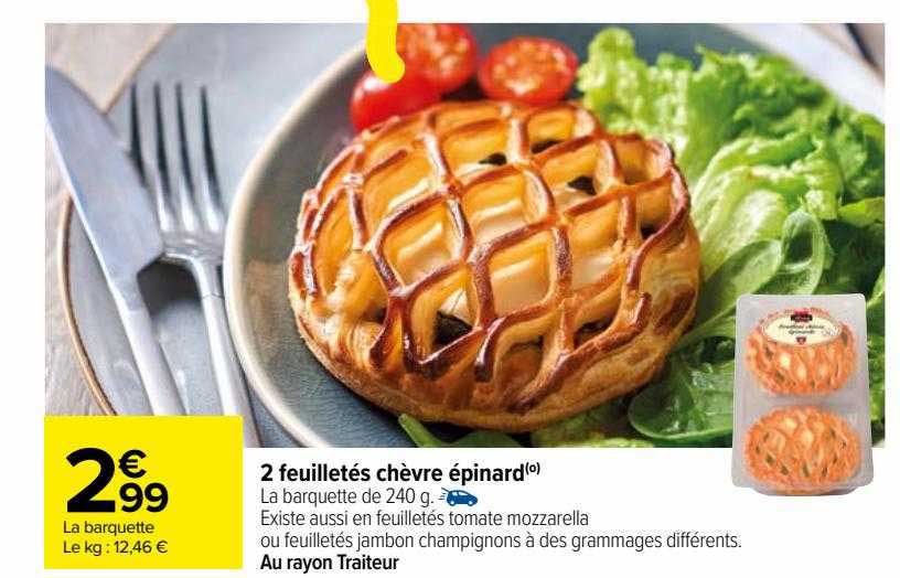 2 Feuilletés Chèvre épinard