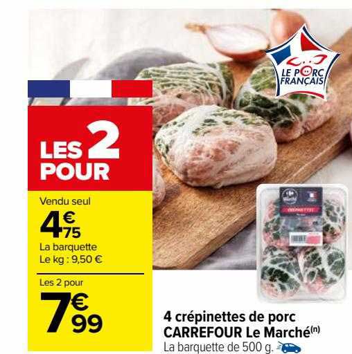 4 Crépinettes De Porc Carrefour Le Marché