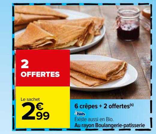 6 crêpes + 2 offertes