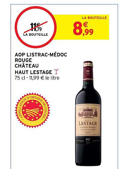 aop listrac-médoc rouge château haut lestage