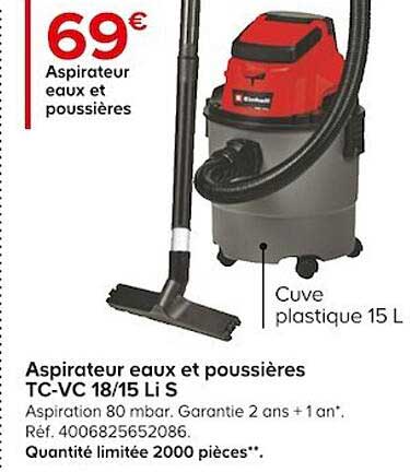 aspirateur eaux et poussières tc-vc 18 15 li s