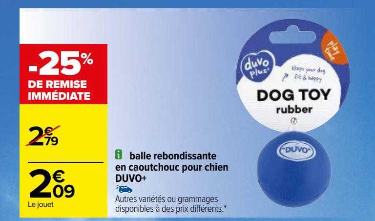 balle rebondissante en caoutchouc pour chien duvo+