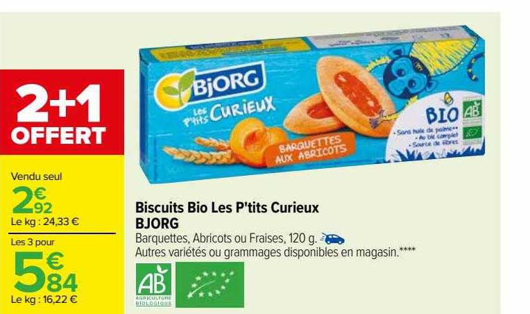 biscuit bio les p'tits curieux bjorg