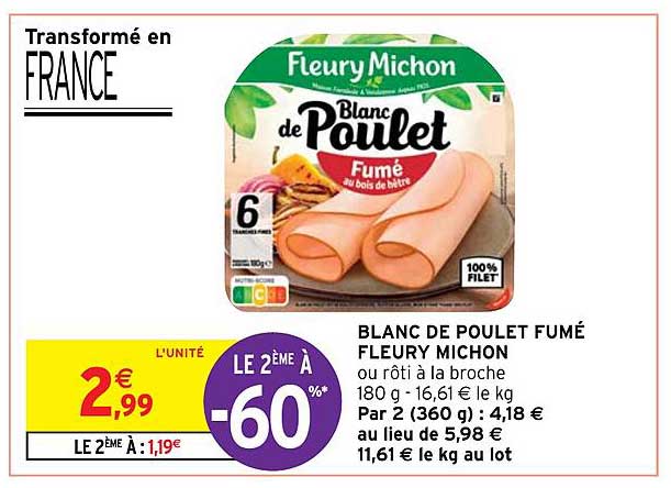 Blanc De Poulet Fumé Fleury Michon