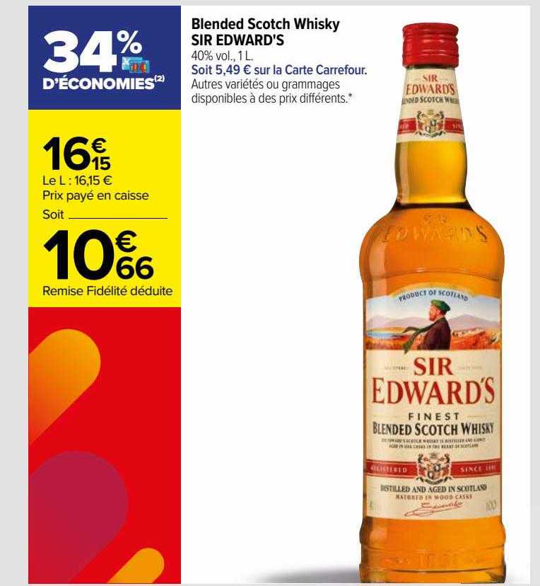 blended scotch whisky sir edward's