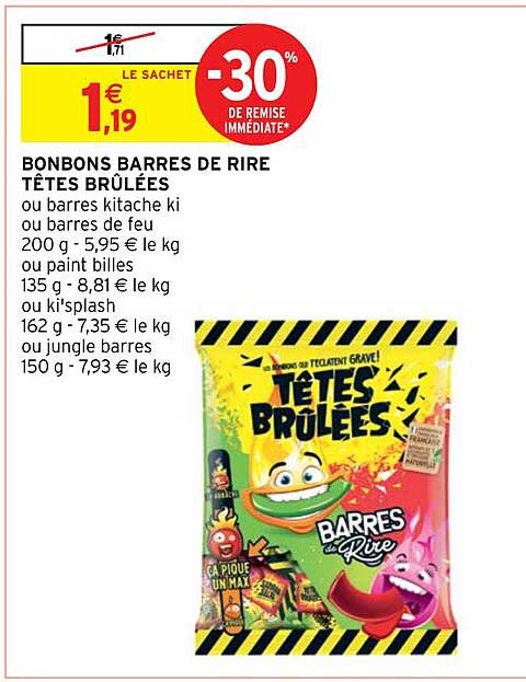 bonbons barres de rire tête brûlées