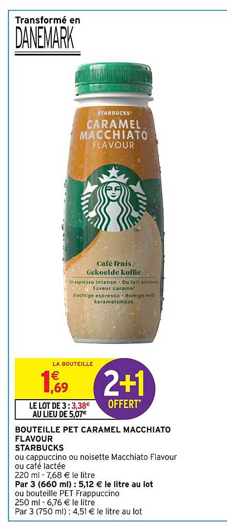 bouteille pet caramel macchiato flavour starbucks