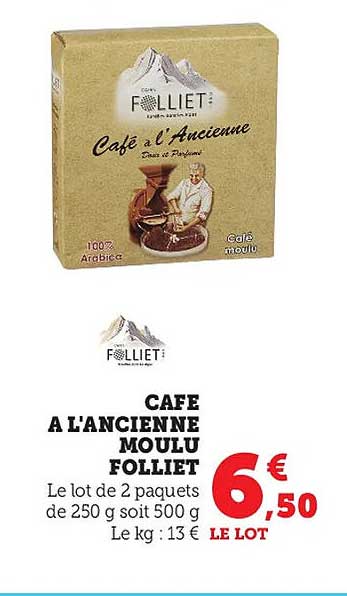 café à l'ancienne moulu folliet