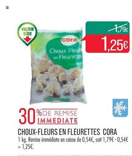 choux-fleurs en fleurettes cora