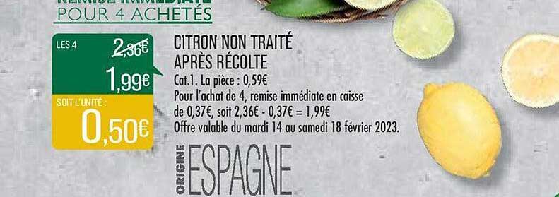 citron non traité après récolte