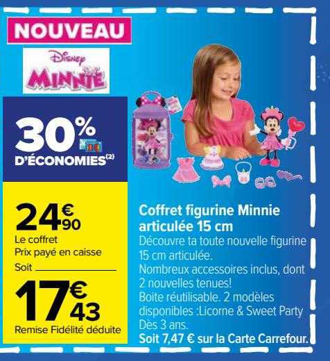 coffret figurine minnie articulée 15 cm