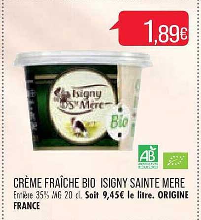 crème fraîche bio isigny saint mère