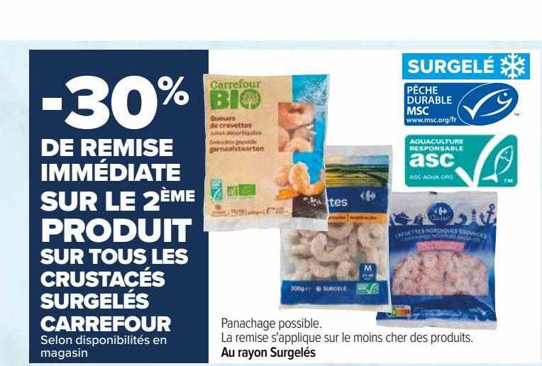 crustacés surgelés carrefour