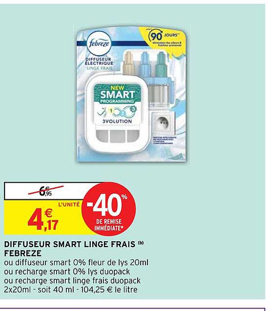 Diffuseur Smart Linge Frais Febreze