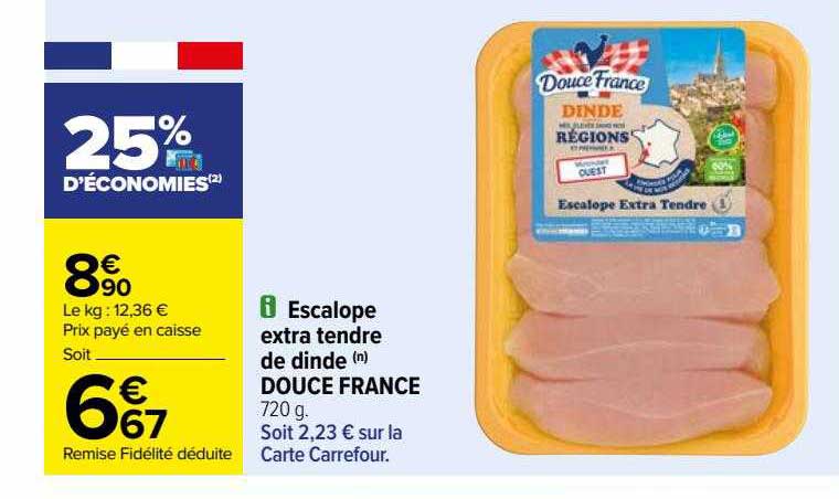 Escalope Extra Tendre De Dinde Douce France