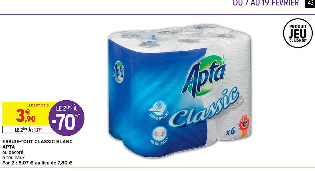 essuie-tout classic blanc apta