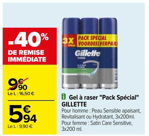gel à raser "pack spécial" gillette
