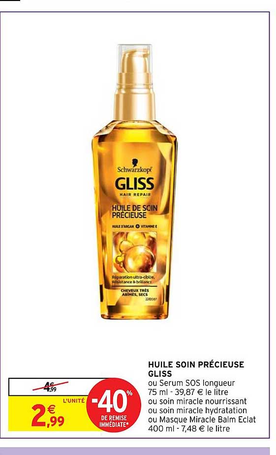 Huile Soin Précieuse Gliss