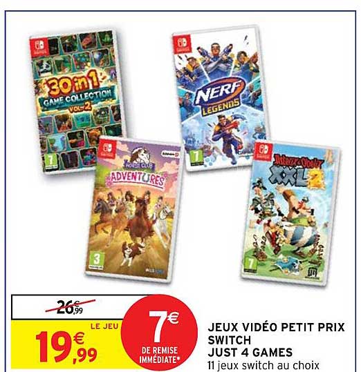 jeux vidéo petit prix switch just 4 games