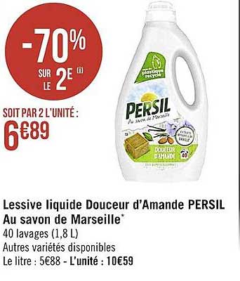 lessive liquide douceur d'amande persil au savon de marseille