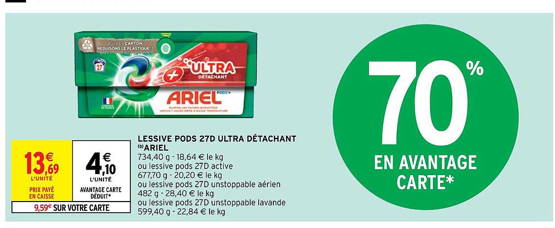 Lessive Pods 27d Ultra Détachant Ariel