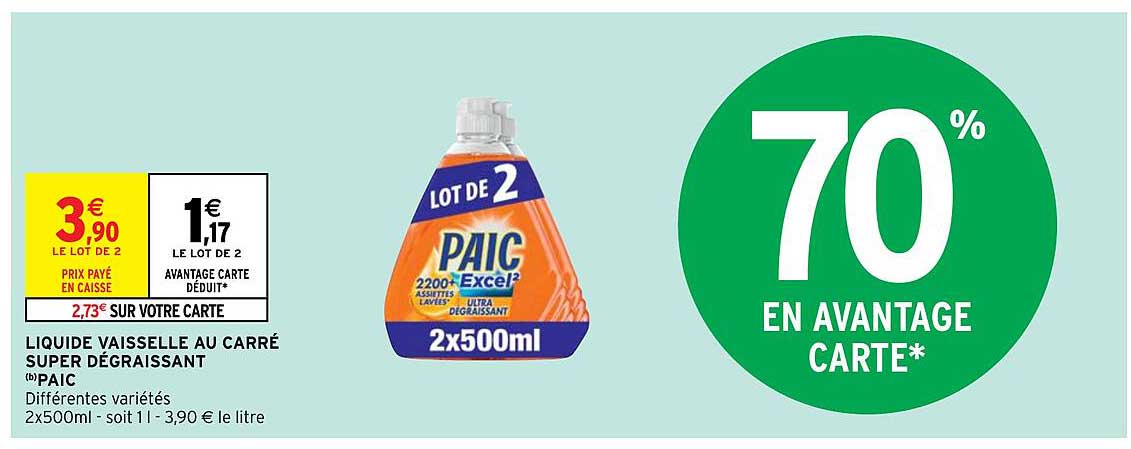 Liquide Vaisselle Au Carré Super Dégraissant Paic