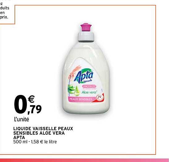 liquide vaisselle peaux sensibles aloé véra apta