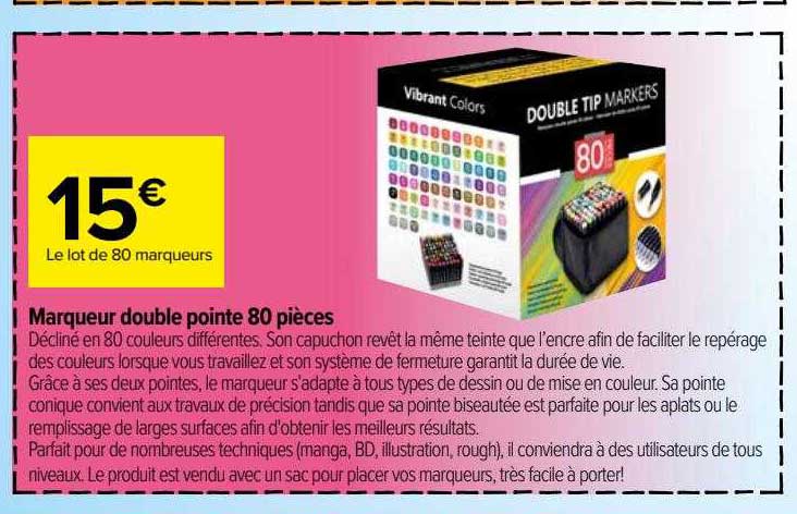 Marqueur Double Pointe 80 Pièces