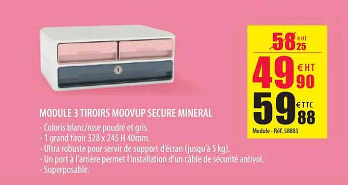 module 3 tiroirs moovup secure mineral