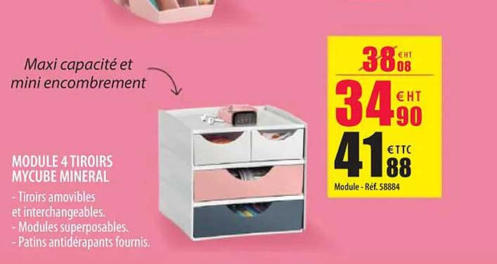 module 4 tiroirs mycube mineral