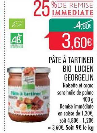 pâte à tartiner bio lucien georgelin