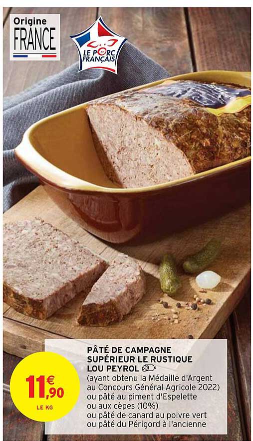pâté de campagne supérieur le rustique loup peyrol