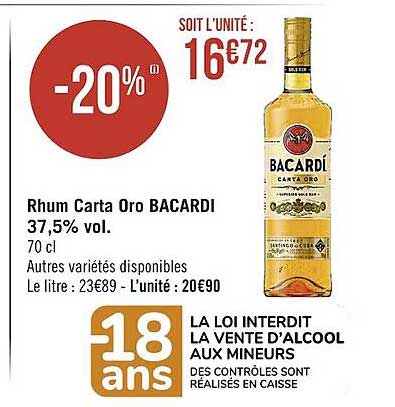 rhum carta oro bacardi