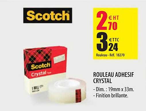 Rouleau Adhésif Crystal Scotch