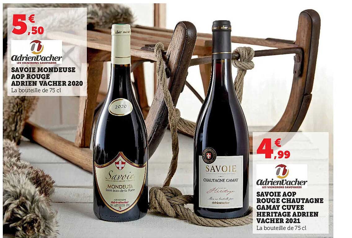 savoie mondeuse aop rouge adrien vacher 2020, savoie aop rouge chautagne gamay cuvée héritage adrien vacher 2021