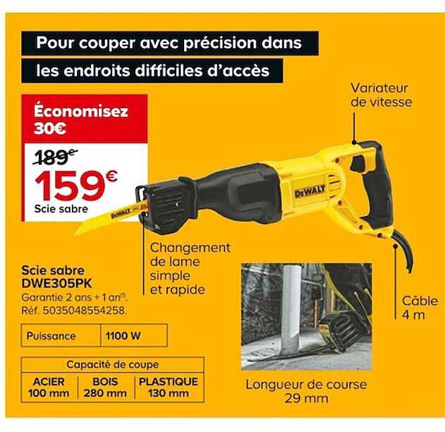Scie Sabre Dwe305pk Dewalt
