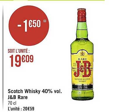 Scotch Whisky 40% Vol J&b Rare