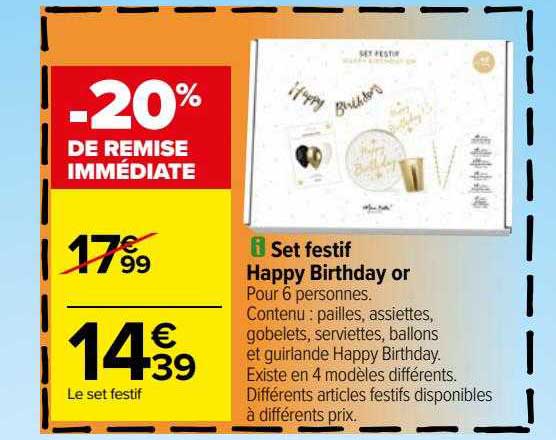 set festif happy birthday or