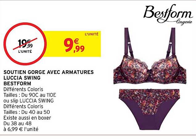 soutien gorge avec armatures luccia swing bestform