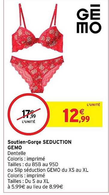 soutien-gorge séduction gemo